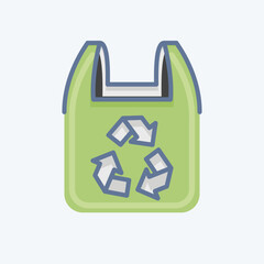 Icon Recycled Plastic Bag. related to Environment symbol. doodle style. simple illustration. conservation. earth. clean