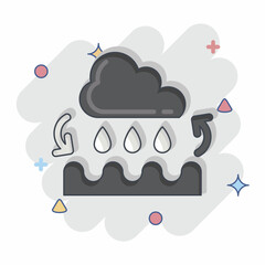 Icon Water Cycle. related to Environment symbol. Comic Style. simple illustration. conservation. earth. clean