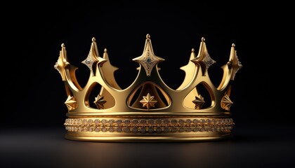 golden crown isolated on black