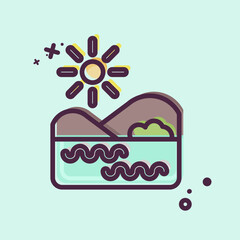 Icon Lake. related to Environment symbol. MBE style. simple illustration. conservation. earth. clean