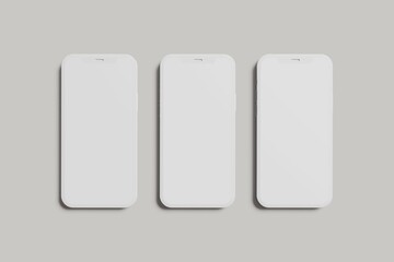 Clay Phone with Blank Social Media Posts Template for Your Design