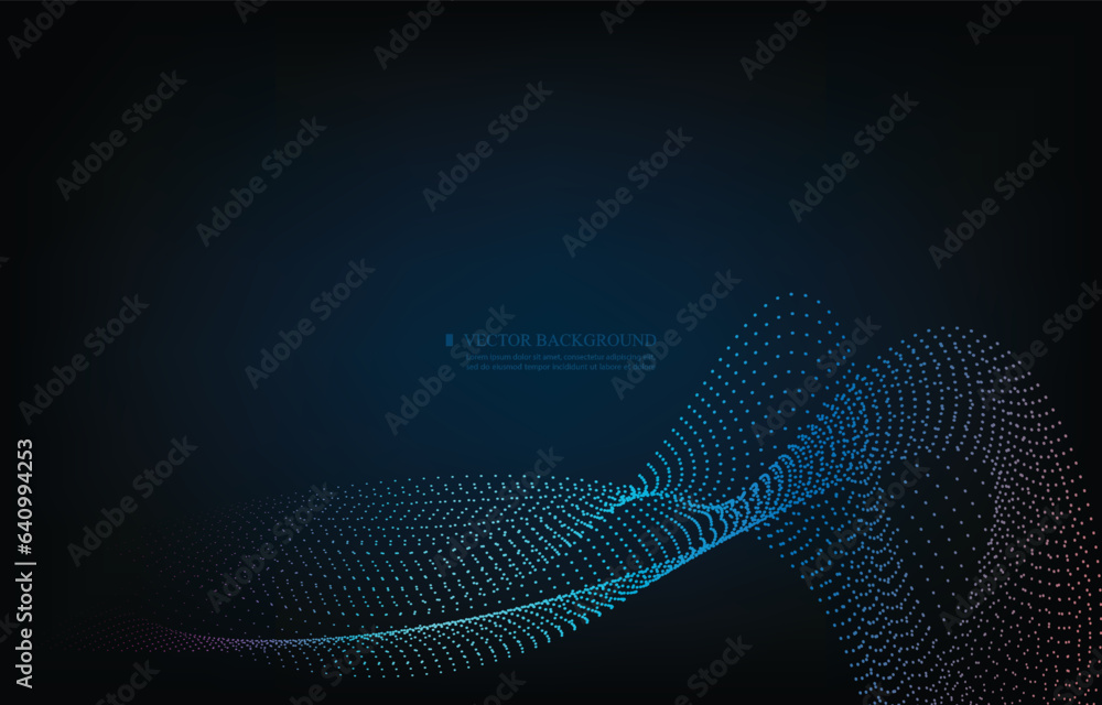 Poster dark technology vector glowing wave concept.smooth line.vector background