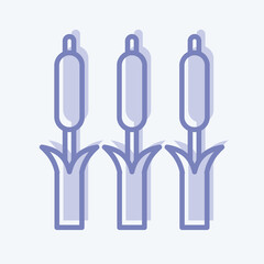 Icon Reeds. related to Environment symbol. two tone style. simple illustration. conservation. earth. clean