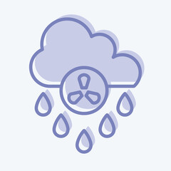 Icon Acid Rain. related to Environment symbol. two tone style. simple illustration. conservation. earth. clean