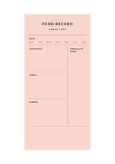 Food Record planner. (pastel) 