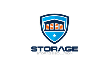 Illustration vector graphic of self storage solution company logo design template