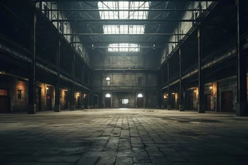  Interior of an old empty warehouse © arhendrix