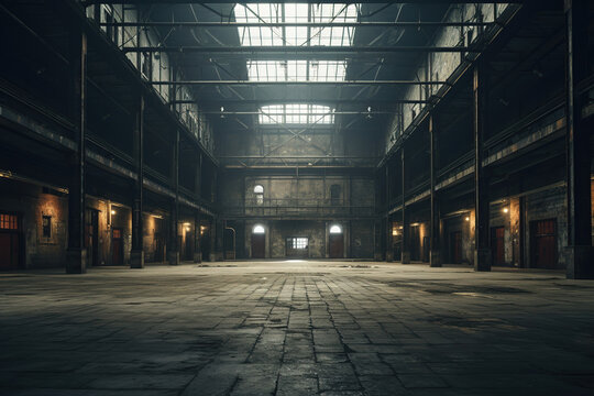 Interior of an old empty warehouse