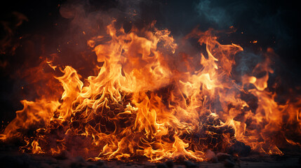 Fototapeta na wymiar Blazing fire background
