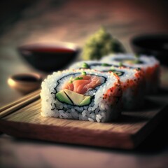 Savoring the Art of Sushi: A Realistic and Highly Detailed Shot Captured on Agfa Vista Light Film