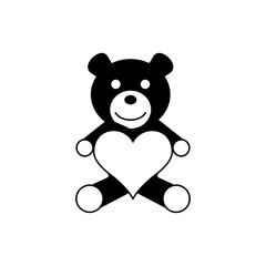 Panda Holding Love Vector Icon Illustration. Panda Mascot Cartoon Character. Animal Icon Concept White Isolated. Flat Cartoon Style Suitable for Web Landing Page, Banner, Flyer, Sticker, Card
