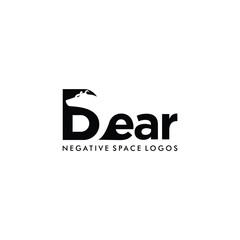 negative space text bear logo inspiration