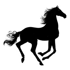 Obraz na płótnie Canvas Black horse silhouettes horse graphic design elements 