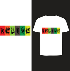 BELIVE t-shirt simple design and collour