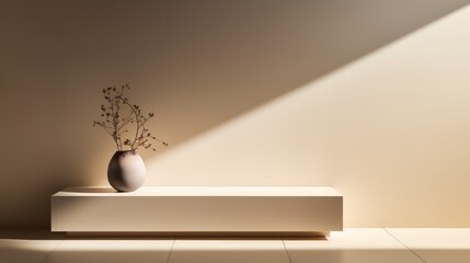 Empty interior room with lighting by generative AI illustration.