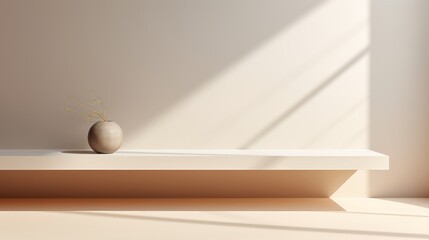 Empty interior room with lighting by generative AI illustration.