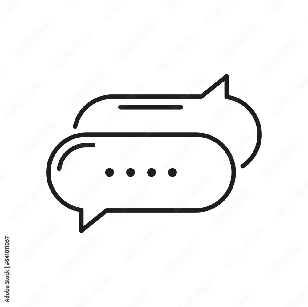 Leinwandbilder dialogue bubble balloon isolated speech message box thin line icon. vector dialog cloud, chatting co