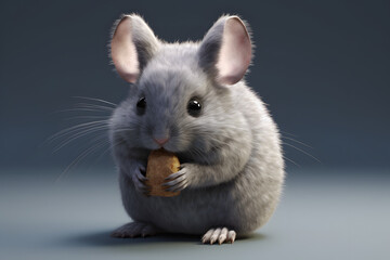 cute chinchilla is eating Made with Generative AI