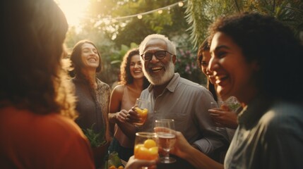 Summer evening party celebration by AI generate.