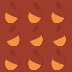 Seamless pattern background with autumn icons Vector