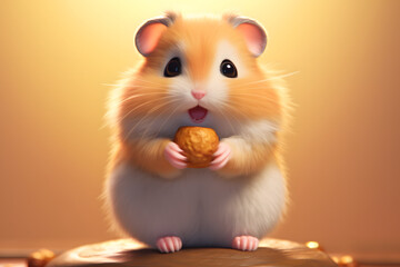 cute hamster is eating Made with Generative AI