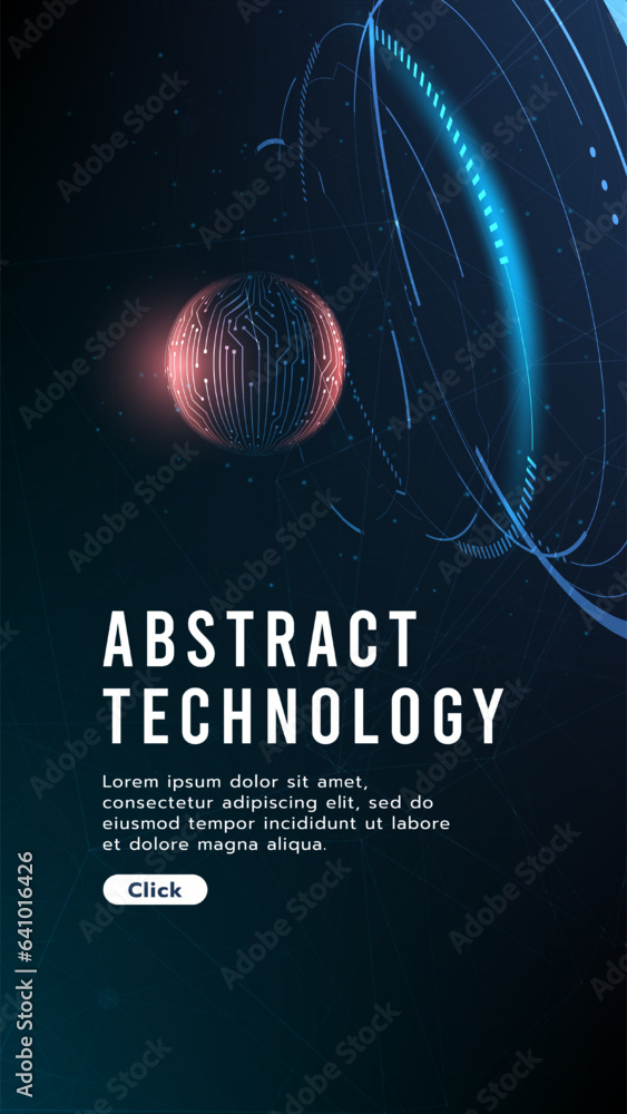 Poster hi-tech digital technology futuristic circuit digital. abstract futuristic curve digital line design