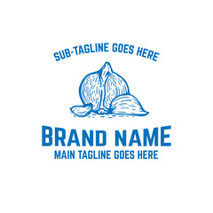 Logo Of Hand Drawn Onion with Copy Space