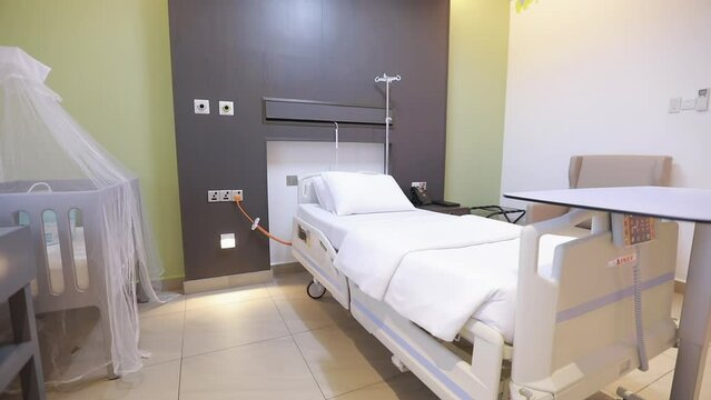 Arcing Around Hospital Maternity Bed