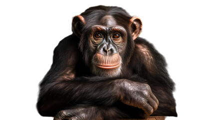 a Chimpanzee monkey isolated on white background 