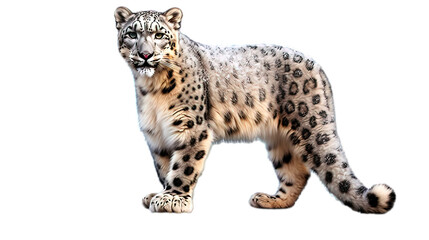 snow leopard isolated on white background 