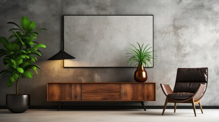 Interior room with lighting by generative AI illustration.