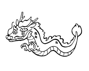 辰年の龍のイラスト 線画