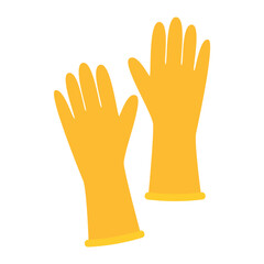 Isolated pair of rubber cleaning gloves icon Vector