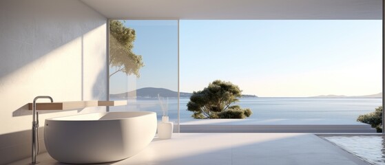 Building Exterior luxury bathroom pool view house, hotel and resort by generative AI illustration.