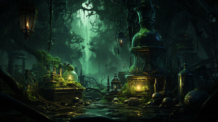 Green and pink poison background