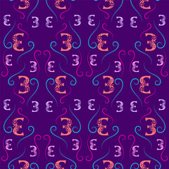 Seamless pattern numbers. numbering pattern.
