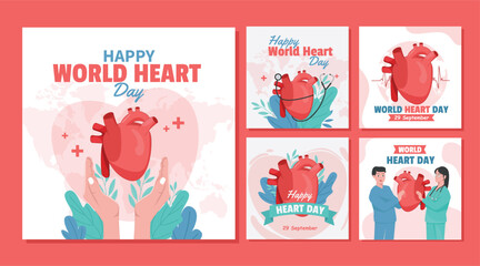 World Organ Donation Day template with Kidney, Heart, for Transplant, Saving Lives with doctor staff characters and people doing activity pink background.