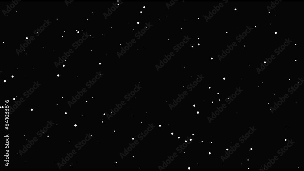 Poster flow of particles with moving dots on abstract dark background