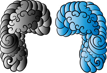 Japanese flower for coloring book.Vector illustration of Asian.Background design for tattoo idea.Peony and Chrysanthemum vector for ptinting on shirt.Stickers style.Chinese waves and clouds vector.