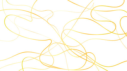 Yellow abstract wavy random line on a white background. golden background texture