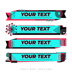 Red Blue Text box Retro Design for template, element or other
