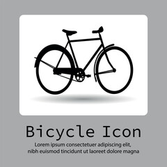 Bike icon, Bicycle icon, Bycicle logo, Bicycle vector silhouette on a flat button vector.