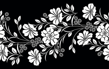 Seamless vector lacy flower border design