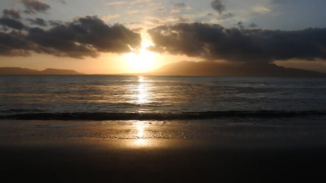 Beautiful and dramatic sunrise at the beach.