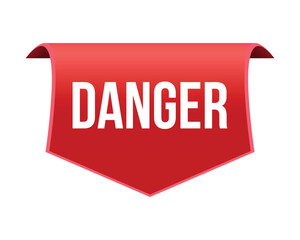 Vector illustration modern Danger banner, Isolated web element.