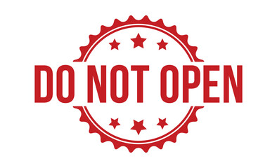 Do Not Open stamp red rubber stamp on white background. Do Not Open stamp sign. Do Not Open stamp.