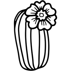 a cute cactus line art
