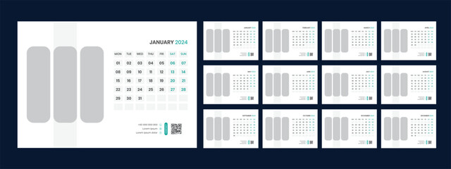 Desk Calendar Template 2024