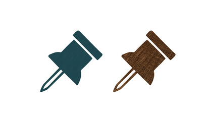 multy color push pin and pins icon symbol