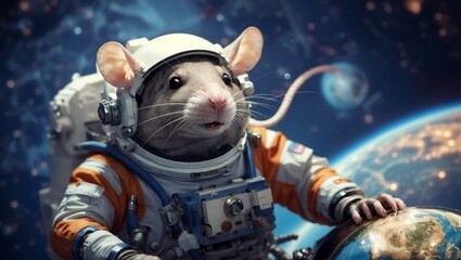 Astronaut rat in space